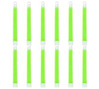 Survival Glow Sticks 12Pcs 6" Water, Rust & Temperature Resistant Glow Sticks with Hanging Hook 12 Hour+ for Camping, Bar, Concert, Party, Emergency, Light Green Survival