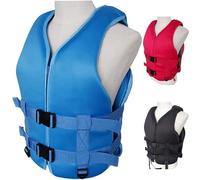 Survival Swimming Vest for Adults, Neoprene Adjustable High Buoyancy Breathable Floatation Vest for Kayaking Swimming Boating Fishing Water Sports Activities Gear Men Women(Blue,XXL)