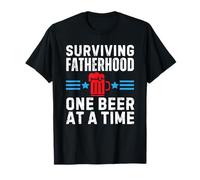Surviving Fatherhood One Beer At A Time Father's Day Maglietta