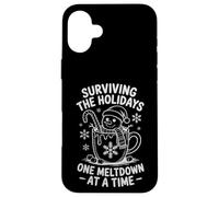 Surviving Holidays, Divertente Natale, Snowman Coffee Custodia per iPhone 16 Plus