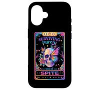 Surviving Out Of Spite Skull Design Custodia per iPhone 16