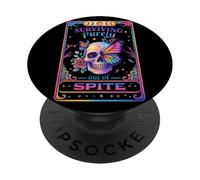 Surviving Out Of Spite Skull Design PopSockets PopGrip Adesivo