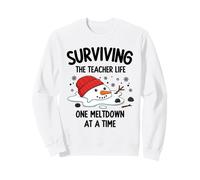 Surviving The Teacher Life Christmas Meltdown Funny Teacher Felpa