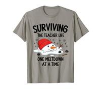 Surviving The Teacher Life Christmas Meltdown Funny Teacher Maglietta
