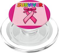 Survivor, nastro colorato rosa per la consapevolezza PopSockets PopGrip per MagSafe