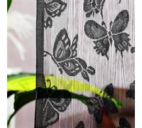 Surwin 2pc Tenda Antimosche a Fili per Porta Esterna, Stile Farfalla Tenda a Fili Glitterata Pannelli Divisori,Multicolore per Mosche Divisorio per Stanze Finestre Decorazioni (Nero,1x2m)