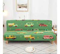 Surwin 3D Copridivano Senza Braccioli 2/3 Posti Elasticizzato, Antimacchia Fodera per Divano Letto Antiscivolo Pieghevole Clic Clac Copri Divano -Treno Parco giochi (Triangolo,190-230cm)