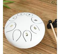 Surwin 6 Pollici Rain Drum, Steel Tongue Drum Portatile Handpan Chakra Drum Rain Pioggia Drum per Meditazione Yoga Sound Healing, C Maggiore 8 Scala (Bianco)