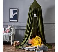 Surwin Baldacchino per Letto Bambina Bambini, Tinta Unita Zanzariera Cupola Baldacchino per Lettino Culla Neonato Letto Matrimoniale, per Gioco Lettura Camera da Letto (Army Green)