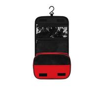 Surwin Beauty Case da Viaggio Donna Uomo Borsa da Toilette, Colore Solido Portatile Porta Trucchi Stampa Multifunzionale Borsa Viaggio per Cosmetici (bordeaux,One size)