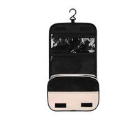 Surwin Beauty Case da Viaggio Donna Uomo Borsa da Toilette, Colore Solido Portatile Porta Trucchi Stampa Multifunzionale Borsa Viaggio per Cosmetici (rosa,One size)