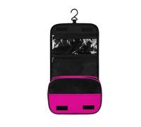 Surwin Beauty Case da Viaggio Donna Uomo Borsa da Toilette, Colore Solido Portatile Porta Trucchi Stampa Multifunzionale Borsa Viaggio per Cosmetici (rosa rosso,One size)