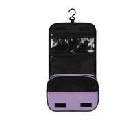 Surwin Beauty Case da Viaggio Donna Uomo Borsa da Toilette, Colore Solido Portatile Porta Trucchi Stampa Multifunzionale Borsa Viaggio per Cosmetici (viola chiaro,One size)
