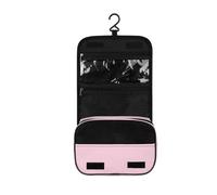 Surwin Beauty Case da Viaggio Donna Uomo Borsa da Toilette, Colore Solido Portatile Porta Trucchi Stampa Multifunzionale Borsa Viaggio per Cosmetici (rosa,One size)