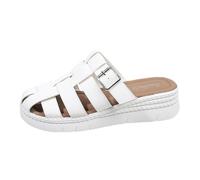 Surwin Ciabatte Donna Estive Punta Chiusa, Sandali Donna Traspirante Tacco a Zeppa da 5 cm, Pantofole Vacanza Slip-On Antiscivolo, Ciabatte Mare/Sabot con Fibbia Regolabile