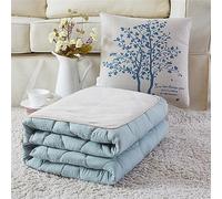 Surwin Coperta da Viaggio Coperta e Cuscino 2 in 1, Nordico Cuscino in Cotone e Lino PortatileTrapunta Trapuntata Microfibra Morbido e Traspirante per Divano/Ufficio/Sedia (110x150cm,Gli Alberi)