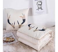 Surwin Coperta da Viaggio Coperta e Cuscino 2 in 1, Trapunta Trapuntata Microfibra, Morbido e Traspirante, Portatile Stampa Nordico Cuscino per Divano/Ufficio/Sedia (Moderno,120x170cm)