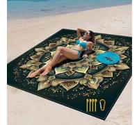 Surwin Coperta Pic Nic Impermeabile, 3D Psichedelico Coperta da Picnic Antisabbia Leggero e Pieghevole Telo Picnic Impermeabile Grande Picnic Blanke per Spiaggia Viaggi (Mandala,150x150cm)
