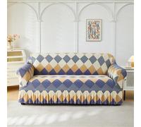 Surwin Copridivano 1 2 3 Posti con Braccioli Elasticizzato Telo Copridivano Gonna a Volant Copri Divano Antigraffio Gatto e Antimacchia Copridivani Fodera Divano -Stile Cinese (Plaid,3 Posti)