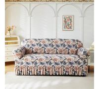 Surwin Copridivano 1 2 3 Posti con Braccioli Elasticizzato Telo Copridivano Gonna a Volant Copri Divano Antigraffio Gatto e Antimacchia Copridivani Fodera Divano -Stile Cinese (Giardino,3 Posti)