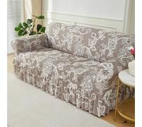 Surwin Copridivano 1 2 3 Posti con Braccioli Elasticizzato Telo Copridivano Gonna a Volant Stampe Copri Divano Antigraffio Gatto e Antimacchia Antiscivolo Copridivani Fodera Divano (Vine,2 Posti)