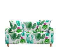 Surwin Copridivano Elasticizzato 1 2 3 4 Posti, Moda 3D Cactus Stampa Elastico Universale Copridivani per Divano Antiscivolo Sofa Protettore (2 posti - 145-185cm,Palla Cactus)