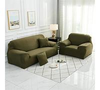 Surwin Copridivano Elasticizzato 1 2 3 4 Posti, Moda Stampa Elastico Universale Copridivani con Braccioli Fodera per Divano Antiscivolo Sofa Protettore (Army Green,1 posti - 90-140cm)