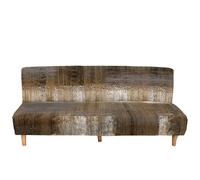 Surwin Copridivano Senza Braccioli 2 3 Posti Elasticizzato, Antimacchia Fodera per Divano Letto Antiscivolo Pieghevole Clic Clac Copri Divano -Pittura a olio 3D (Marrone,120-150cm)