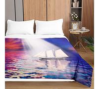 Surwin Copriletto Trapuntato Matrimoniale Singolo, Trapuntino Primaverile Estivo Copriletti in Morbida Microfibra Stampa Nautica 3D Leggero Coperta Copriletti (230x260cm,Luce del Sole)