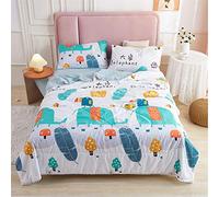 Surwin Copriletto Trapuntino Reversibile Singolo Matrimoniale, Stampa Animale Carino Trapuntato Coperta in Morbida Microfibra Estivo Leggera Trapunta Camera da Letto (Paradiso Animali,150x200cm)