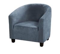 Surwin Copripoltrona 1 Posto Elasticizzato, Monopezzo in Velluto Copripoltrona con Cuscino Separato Lavabile Fodera per Poltrona Fodere Copripoltrona per Soggiorno, Ufficio (Grigio Blu)