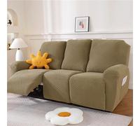 Surwin Copripoltrona Relax Reclinabile, Copripoltrona Elettrica Reclinabile Elasticizzato con Tasche Universale Copri Poltrona Elettrica Reclinabile con Braccioli (3 Posti,Curry Chiaro)