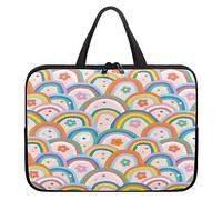 Surwin Custodia per Laptop, Stile Geometrico Custodia Notebook Laptop Sleeve Impermeabile Custodia Sleeve con Manico e Cerniera Sleeve per Laptop Antiurto (Arcobaleno,17 pollici)