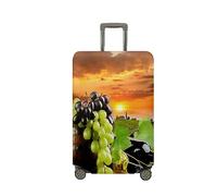 Surwin Elastica Proteggi Valigia Suitcase Uva Dipinta in 3D Luggage Cover Lavabile Coperchio di Protezione Antipolvere Copertura Viaggio Proteggi Bagagli Coprire (Nero,XL (30-32 pollici))