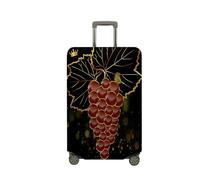 Surwin Elastica Proteggi Valigia Suitcase Uva Dipinta in 3D Luggage Cover Lavabile Coperchio di Protezione Antipolvere Copertura Viaggio Proteggi Bagagli Coprire (Nero,XL (30-32 pollici))