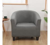 Surwin Elasticizzato Copripoltrona, Foglie Jacquard Copripoltrona, Tinta Unita a Righe 1 Posto Spessore Coperta Universale per Divano per Casa, Ufficio (Grigio scuro,One size)