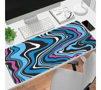 Surwin Estratto Tappetini Mouse Gaming, Tappetino per il Mouse, Tappetino Mouse da Tavolo Soft Confortevole Tappeti Mouse Base in Gomma Antiscivolo Mousepad Durevole (400x900mm,Blu-Verde 5)