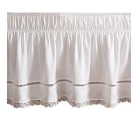Surwin Gonna da Letto con Pizzo Volant Antipolvere, Elastico Avvolgente Facile da Installare Mantovane Giroletto, Copriletto a Tre Lati in Tessuto per Decorazione Domestica (180x200x38cm,Bianco)