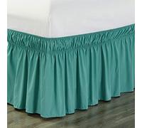 Surwin Gonna da Letto con Volant Antipolvere, Elastico Avvolgente Facile da Installare Mantovane Giroletto, Copriletto con Volant a Tre Lati in Tessuto per Domestica (180x200x45cm,Aqua Verde)