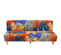 Surwin Graffiti Copridivano Senza Braccioli 2/3 Posti Elasticizzato, Antimacchia Fodera per Divano Letto Antiscivolo Pieghevole Clic Clac Rimovibile Copri Divano (Dipingere Graffiti,L: 190-230cm)