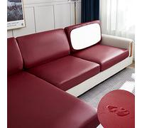 Surwin Impermeabile Copriseduta Divano Elasticizzato Universale, AntiGraffio Pelle Protezione Cuscino del Divano Copricuscino del Divano Sedile del Divano (1 posti Plus,Rosso)