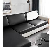 Surwin Impermeabile Copriseduta Divano Elasticizzato Universale, AntiGraffio Pelle Protezione Cuscino del Divano Copricuscino del Divano Sedile del Divano (Chaise Longue,Nero)