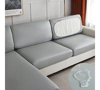 Surwin Impermeabile Copriseduta Divano Elasticizzato Universale, AntiGraffio Pelle Protezione Cuscino del Divano Copricuscino del Divano Sedile del Divano (1 posti Plus,Argento)