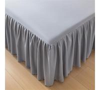 Surwin Lenzuolo con Mantovana, Classico Colore Unito Gonna per letto Antirughe, 45 cm di Altezza Lenzuolo con Angoli Antipolvere, Elastiche Mantovane Giroletto, Lenzuola (Grigio,200x220cm)