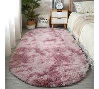 Surwin Ovale Tappeto Salotto Moderno, Peloso Tapetto Camera da Letto, Tappetto Soggiorno, Tappeto Pelo Salotto, Morbido Tappeti Lavabile, Decor del Pavimento (Blu Tie-Dye 1,80x120cm)