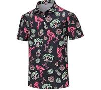Surwin Polo Uomo Manica Corta Slim Fit, Elegante Traspirante Polo Shirt Estiva Colletto Maglietta Casual Camicie S-6XL (Flamant Rose,3XL)