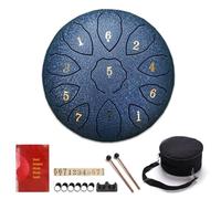Surwin Rain Drum 8 Pollici, Steel Tongue Drum Portatile Handpan Chakra Drum Rain Pioggia Drum per Meditazione Yoga Sound Healing, F Maggiore 11 Scala (Blu navy)