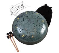 Surwin Rain Drum, Steel Tongue Drum 6 Pollici 8 Note, Portatile Handpan Chakra Drum Rain Pioggia Drum per Meditazione Yoga Sound Healing (Blu Grigio)