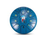 Surwin Rain Drum, Steel Tongue Drum Portatile Handpan Chakra Drum Rain Pioggia Drum per Meditazione Yoga Sound Healing, 6 Pollici 11 Scala (Natale Blu)