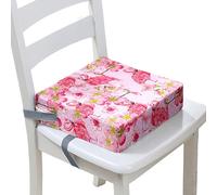Surwin Rialzo da Sedia per Bambini, Flamingo Rialzo Sedia Bambini Cuscino Rialzo Cuscino per Sedia Seggiolino Regolabile Lavabile Smontabile con 2 Cinghie per Sedia da Pranzo (Rosa,32x32x8cm)